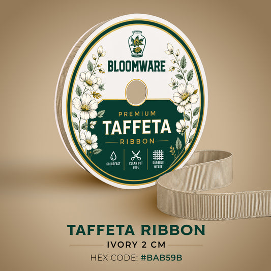 Taffeta™ Grosgrain Ribbon Ivory