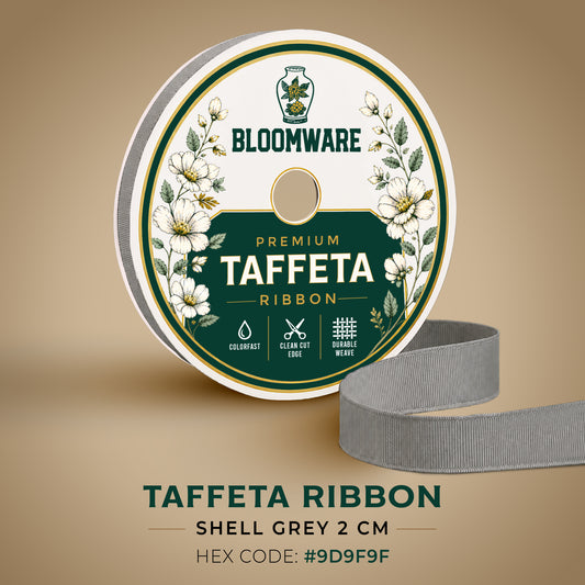 Taffeta™ Grosgrain Ribbon Shell Grey