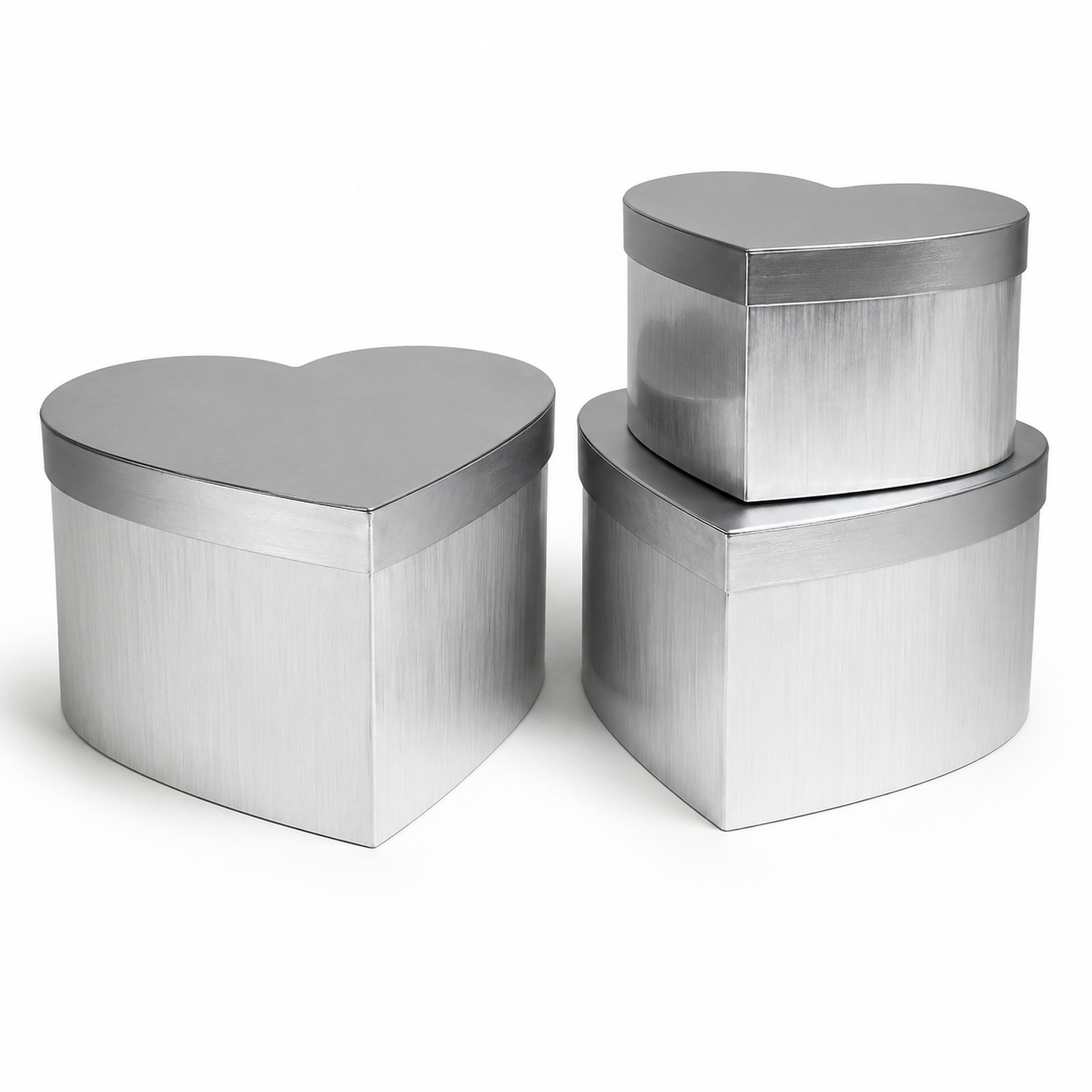 Flowerly Box™ Silver Heart Box Set