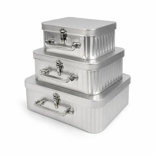 Flowerly Box™ Silver Heritage Stacked Case Set