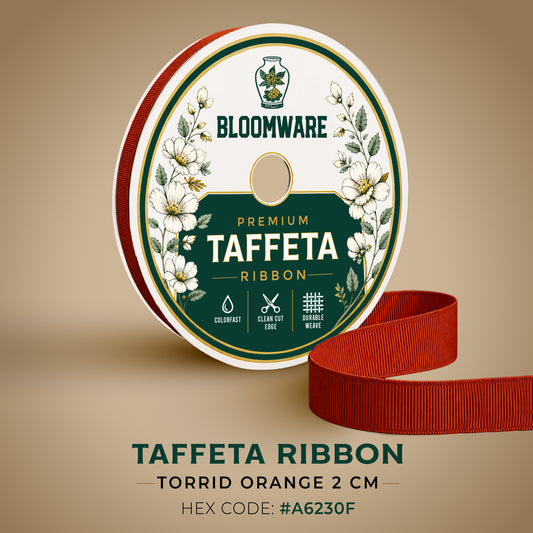 Taffeta™ Grosgrain Ribbon Torrid Orange