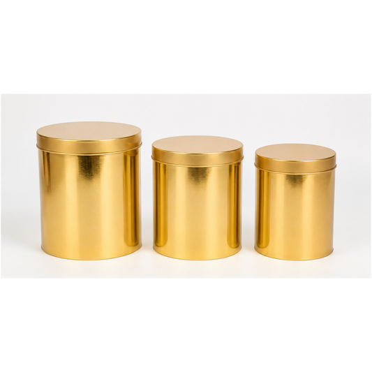 Flowerly Box™ Golden Cylinder Canister Set