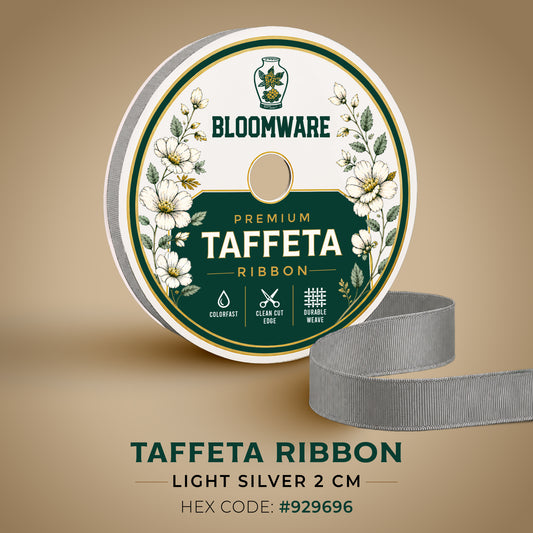 Taffeta™ Grosgrain Ribbon Light Silver