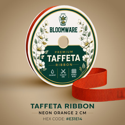 Taffeta™ Grosgrain Ribbon Neon Orange