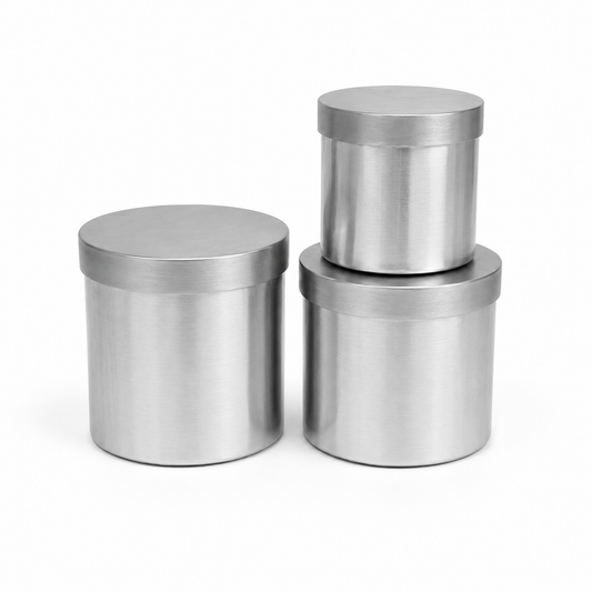 Flowerly Box™ Silver Cylinder Canister Set