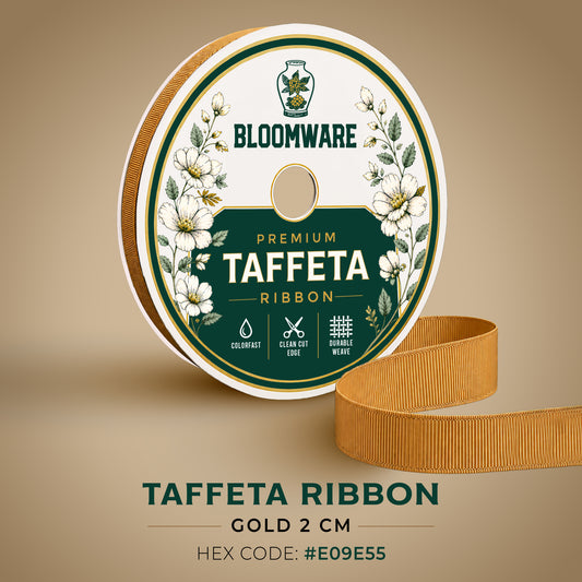 Taffeta™ Grosgrain Ribbon Gold