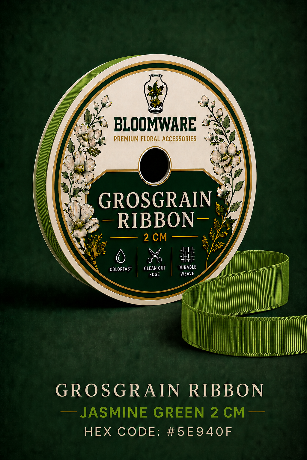 Taffeta™ Grosgrain Ribbon Jasmine Green