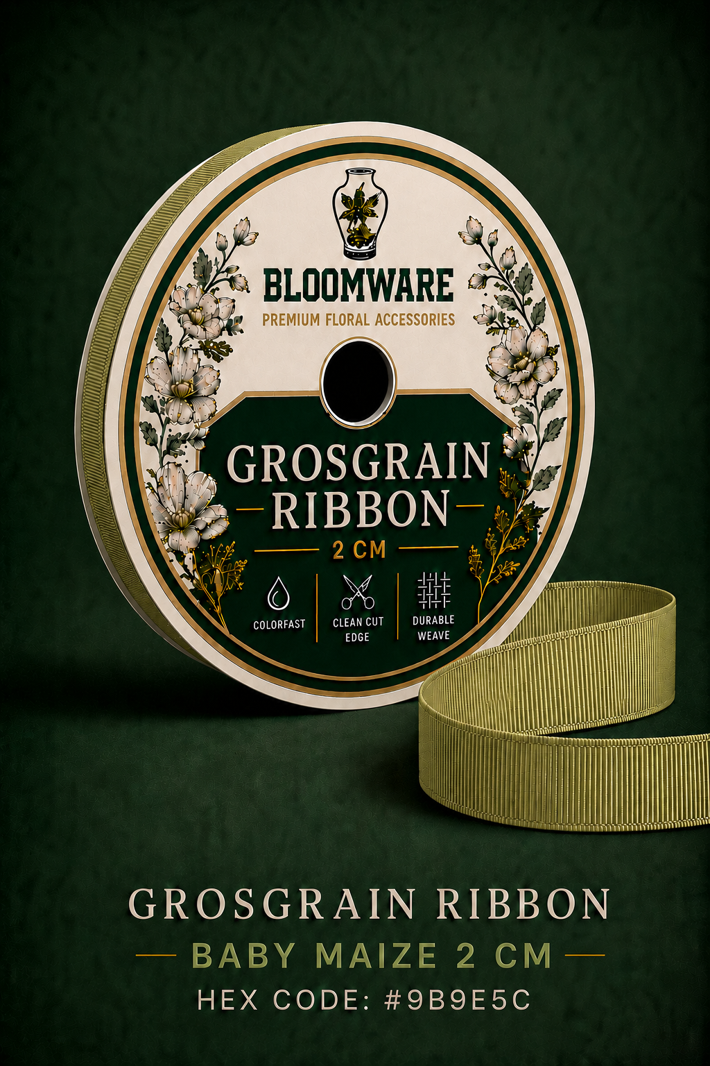 Taffeta™ Grosgrain Ribbon Baby Maize