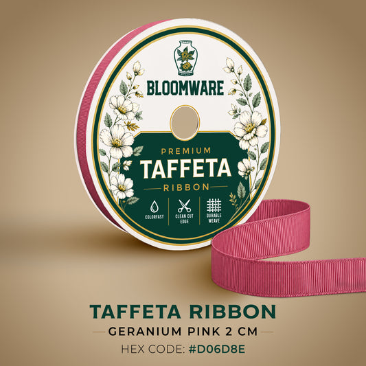 Taffeta™ Grosgrain Ribbon Geranium Pink