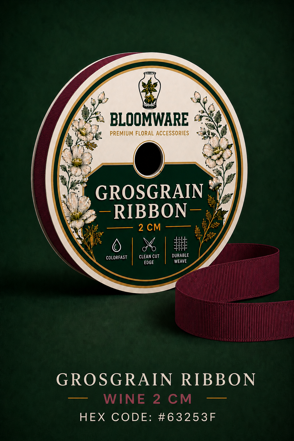 Taffeta™ Grosgrain Ribbon Wine