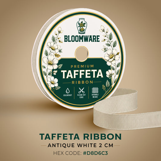 Taffeta™ Grosgrain Ribbon Antique White