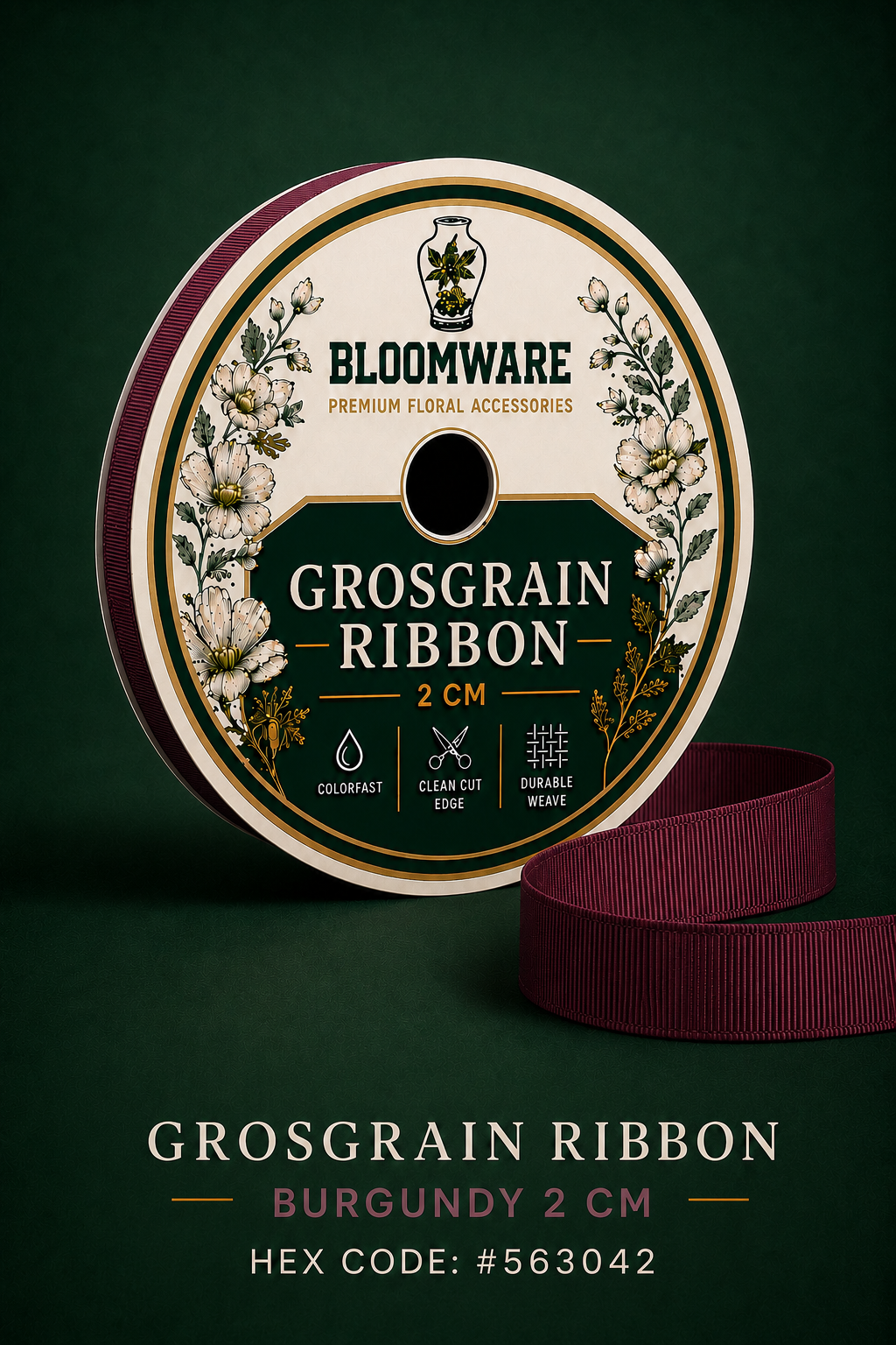Taffeta™ Grosgrain Ribbon Burgundy