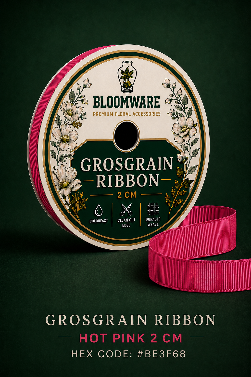Taffeta™ Grosgrain Ribbon Hot Pink