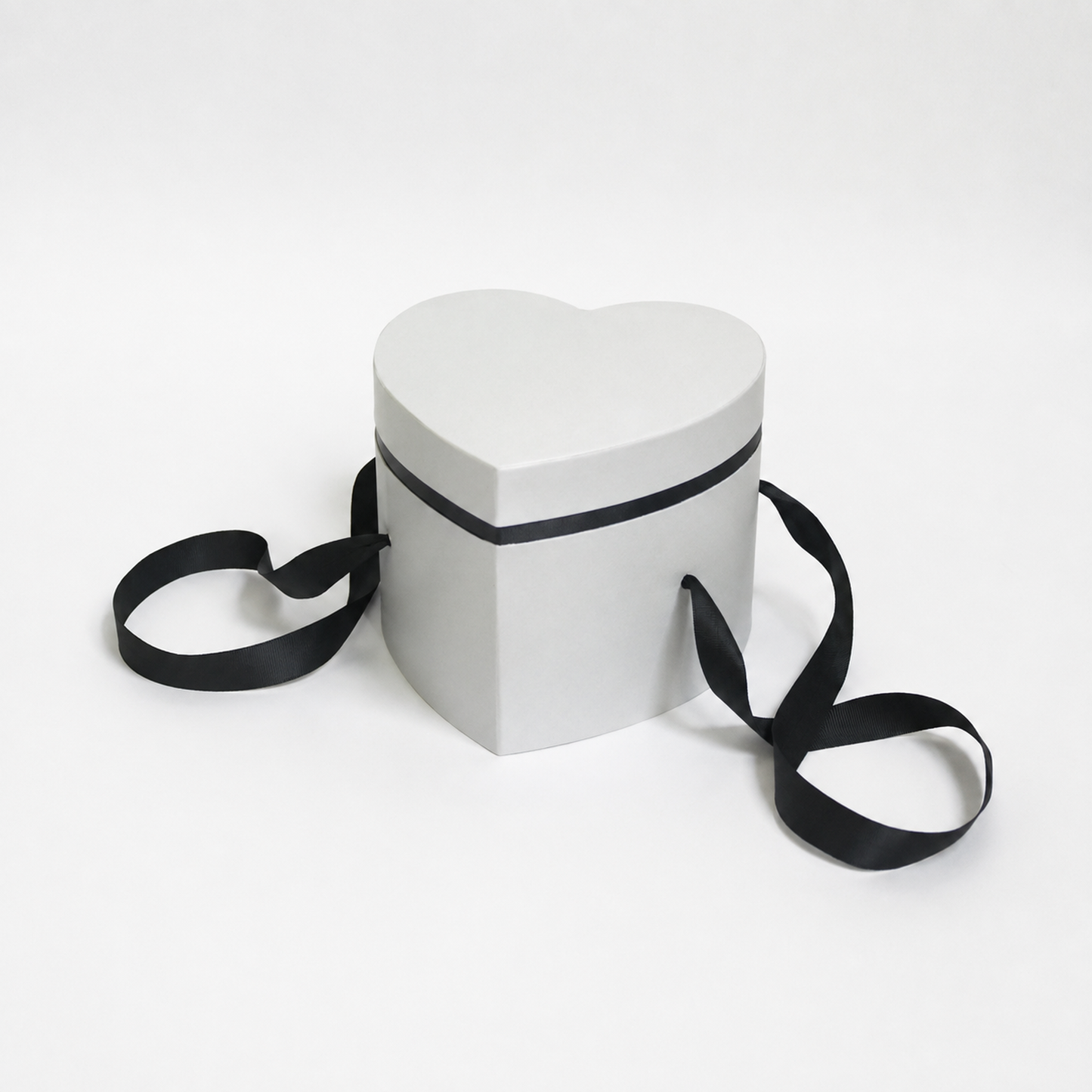 Flowerly Box™ White Heart-Shaped Gift Box with Ribbon
