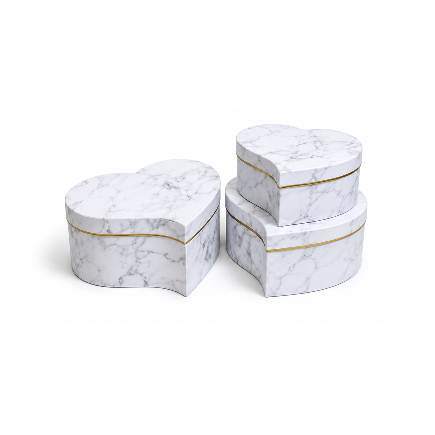 Flowerly Box™ Pearl Marble Heart Box Set