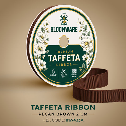Taffeta™ Grosgrain Ribbon Pecan Brown
