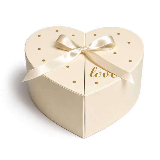 Flowerly Box™ Ivory Pearl Heart Gift Box