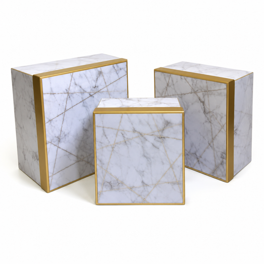 Flowerly Box™ Pearl Marble Display Box Trio