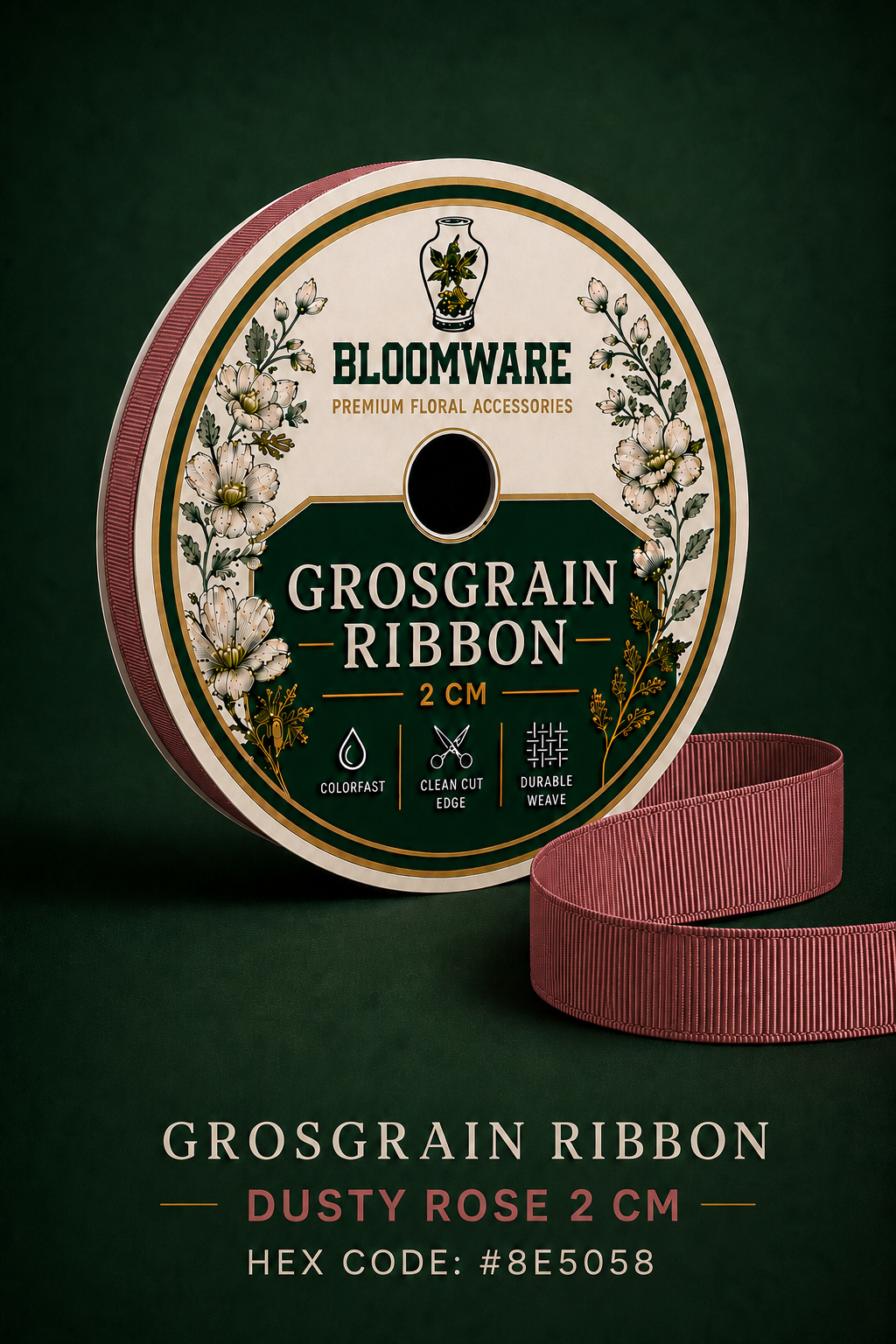 Taffeta™ Grosgrain Ribbon Dusty Rose