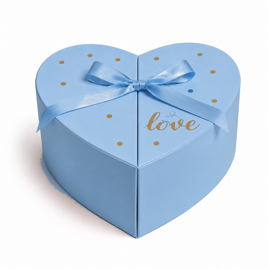 Flowerly Box™ Misty Blue Heart Gift Box