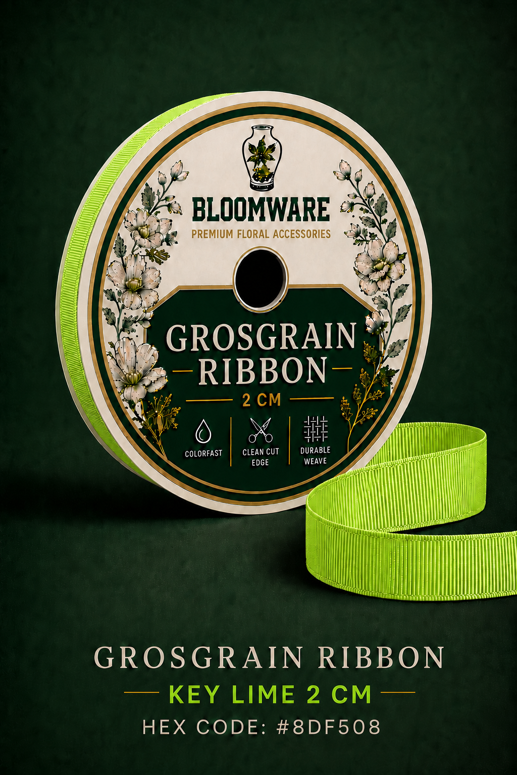 Taffeta™ Grosgrain Ribbon Key Lime