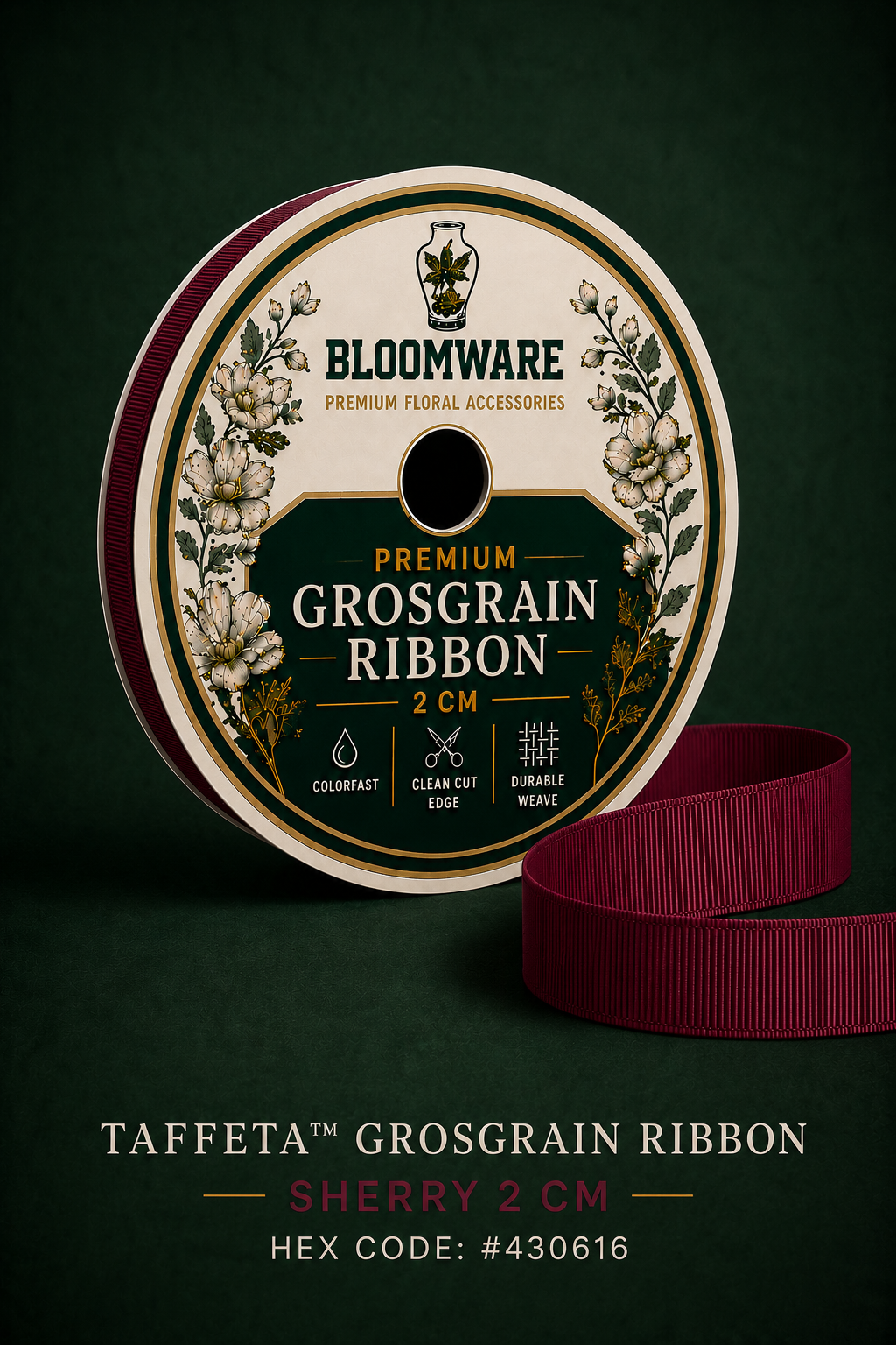 Taffeta™ Grosgrain Ribbon Sherry