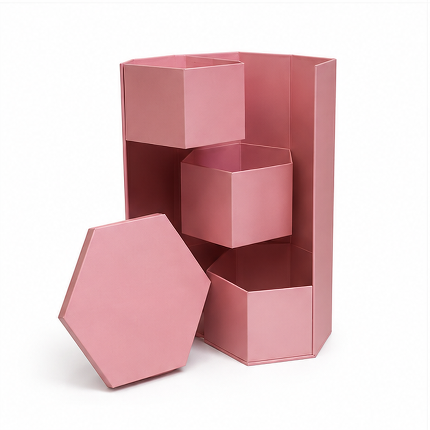 Flowerly Box™ Rose Hexagonal Compartment Display