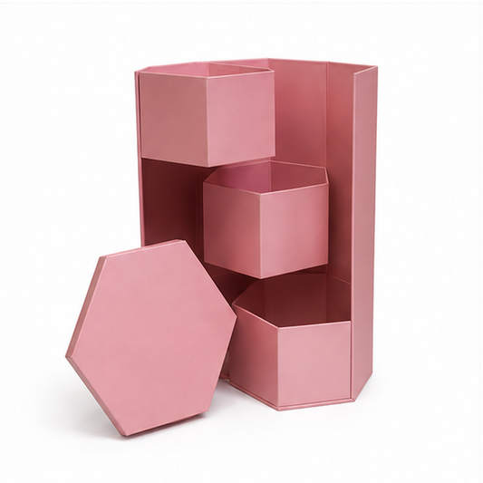 Flowerly Box™ Rose Hexagonal Compartment Display