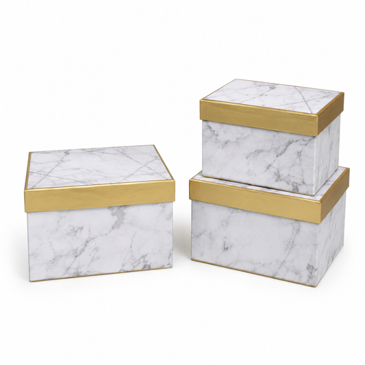 Flowerly Box™ Pearl Marble Box Trio