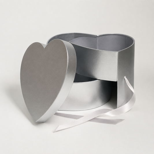Flowerly Box™ Heart Gift Box Silver