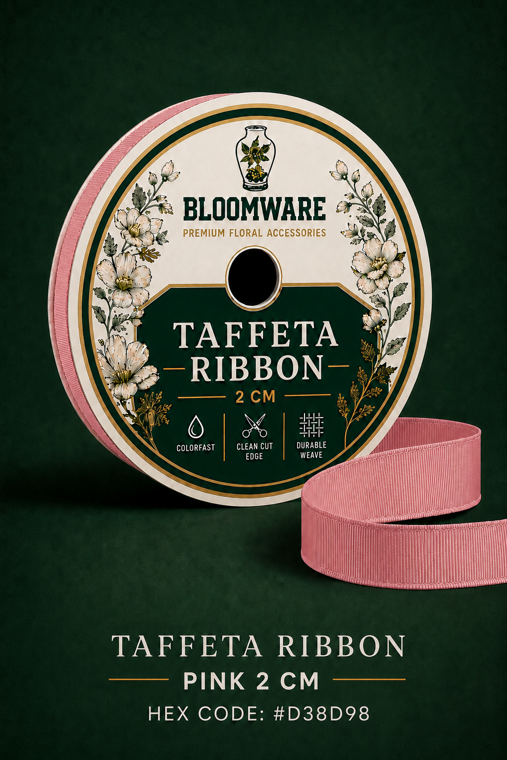 Taffeta™ Grosgrain Ribbon Pink