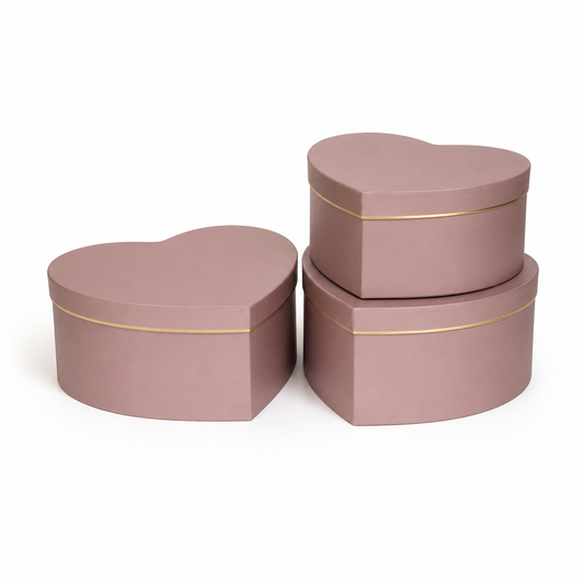 Flowerly Box™ Mauve Heart Box Trio