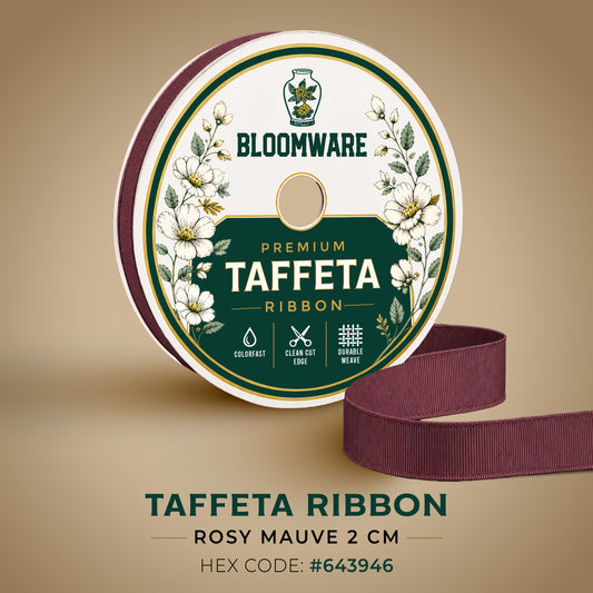 Taffeta™ Grosgrain Ribbon Rosy Mauve