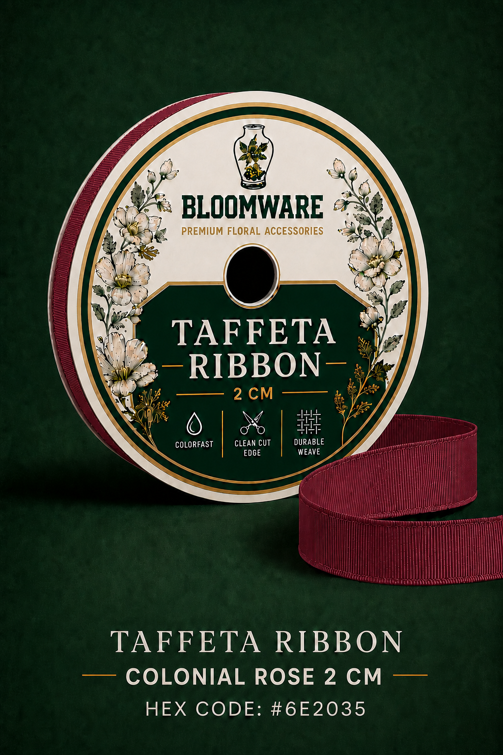 Taffeta™ Grosgrain Ribbon Colonial Rose