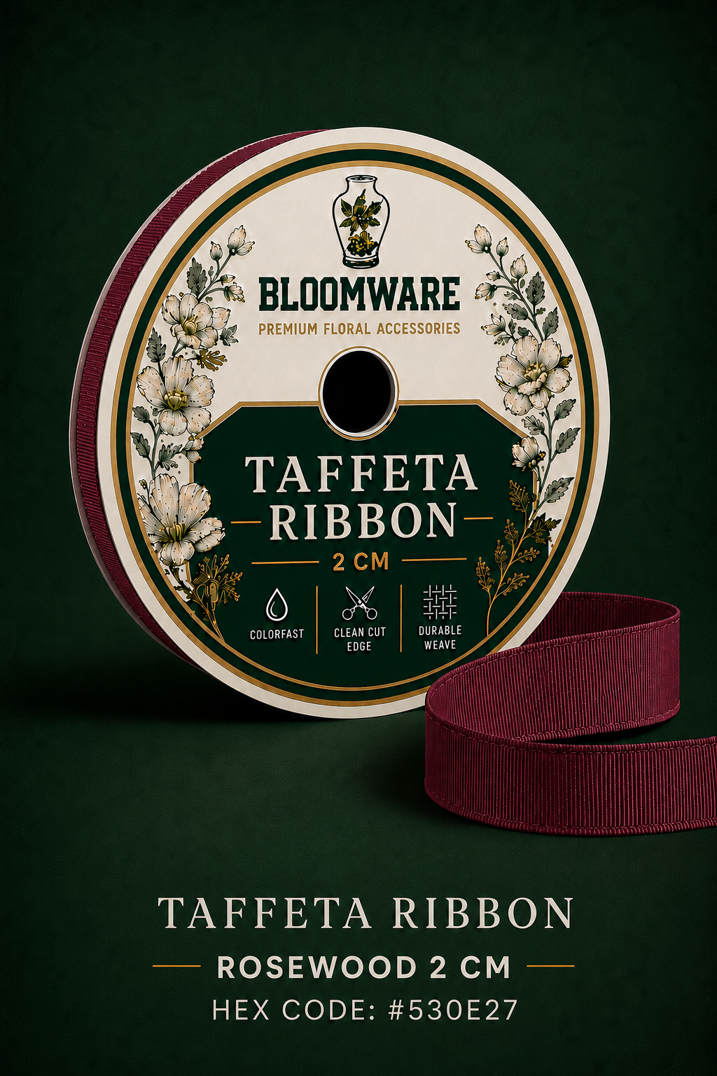 Taffeta™ Grosgrain Ribbon Rosewood