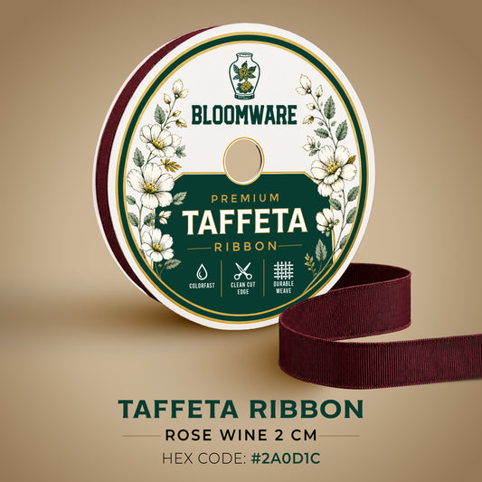 Taffeta™ Grosgrain Ribbon Rose Wine