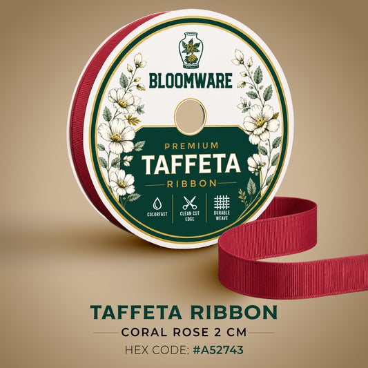 Taffeta™ Grosgrain Ribbon Coral Rose