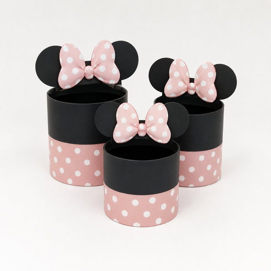 Flowerly Box™ Pink Polka Dot Mouse Ear Box Set