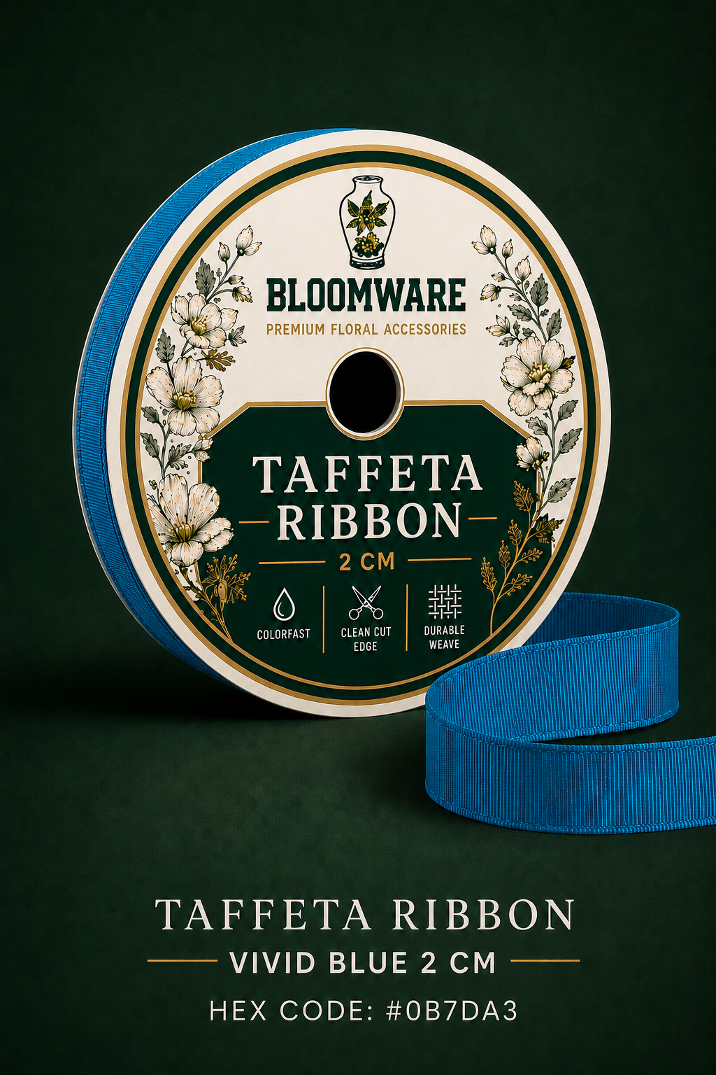 Taffeta™ Grosgrain Ribbon Vivid Blue