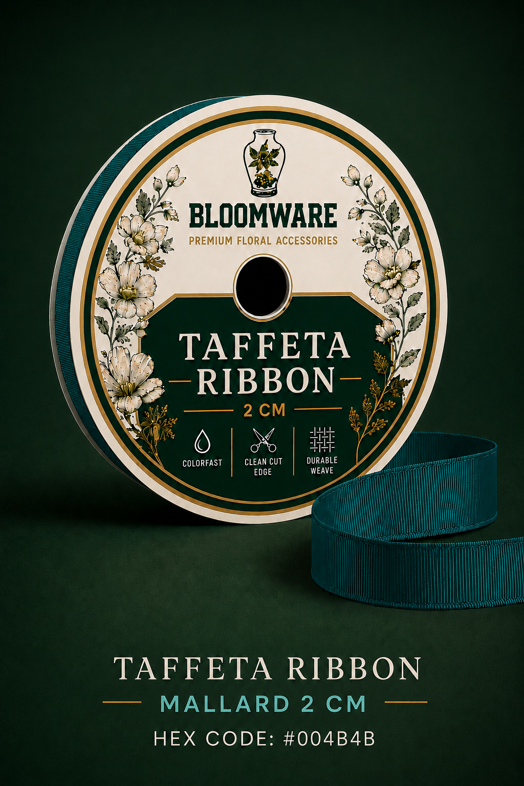 Taffeta™ Grosgrain Ribbon Mallard