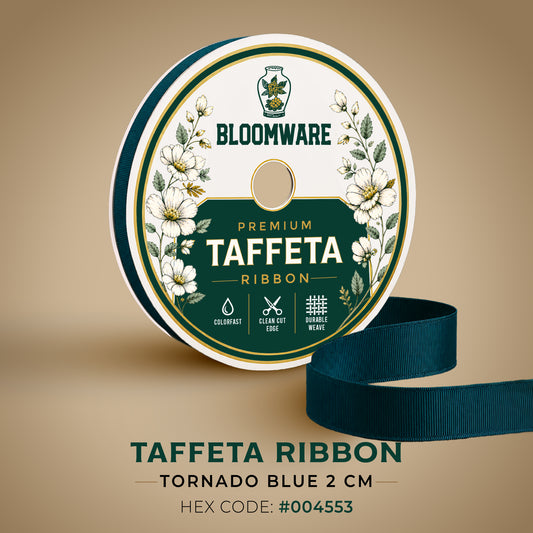 Taffeta™ Grosgrain Ribbon Tornado Blue