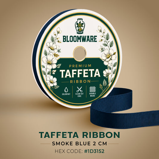 Taffeta™ Grosgrain Ribbon Smoke Blue