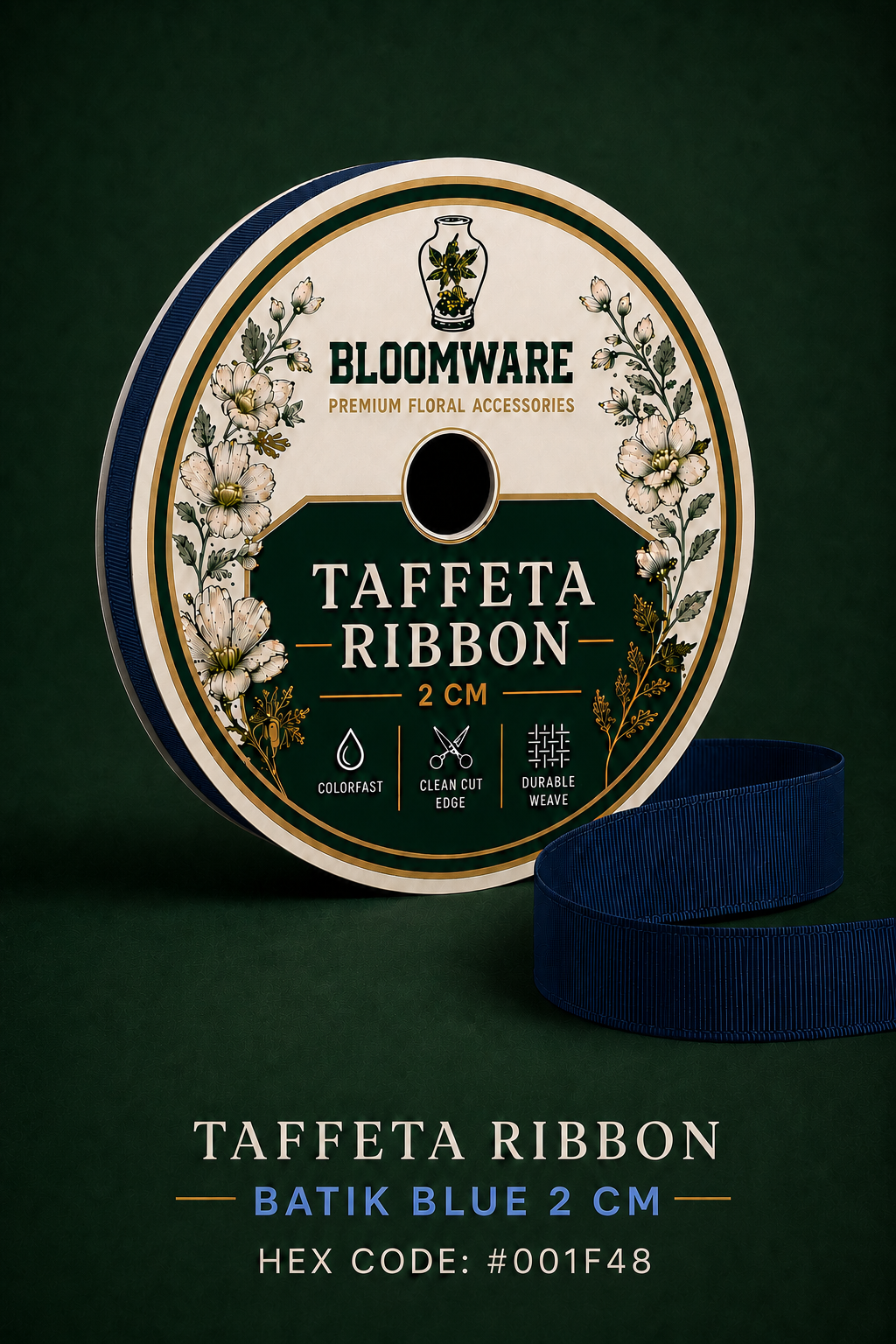 Taffeta™ Grosgrain Ribbon Batik Blue