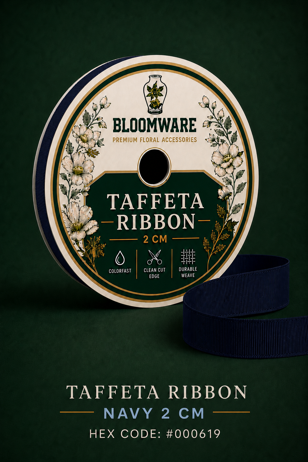 Taffeta™ Grosgrain Ribbon Navy