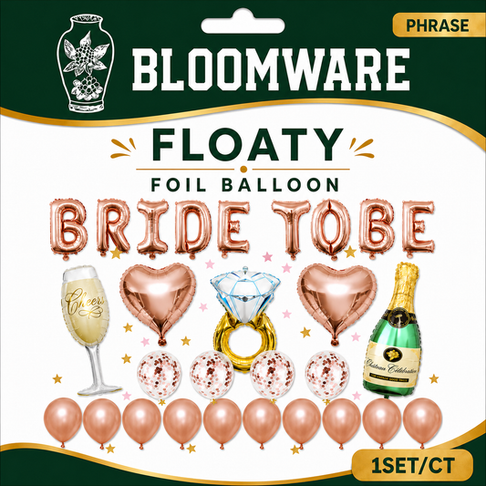 Floaty™ Rose Gold Bride-to-Be Foil Balloon Set