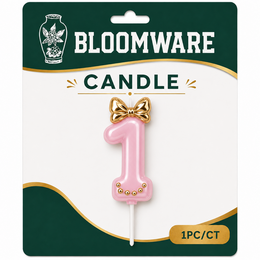 Bloomware Bow Pearl Number Candle 1