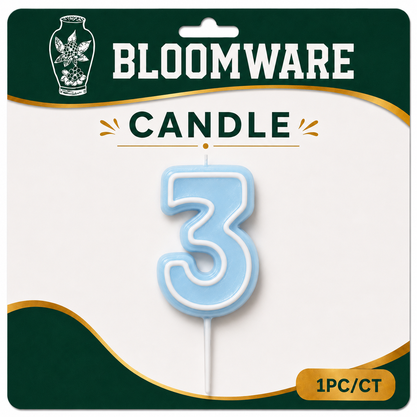 Bloomware Pastel Number Candle 3