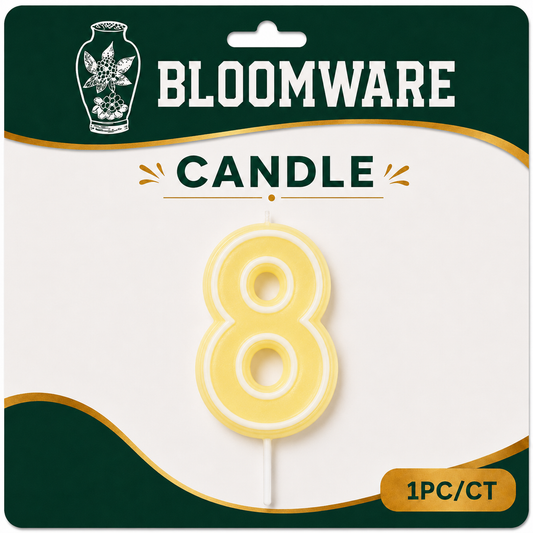 Bloomware Pastel Number Candle 8