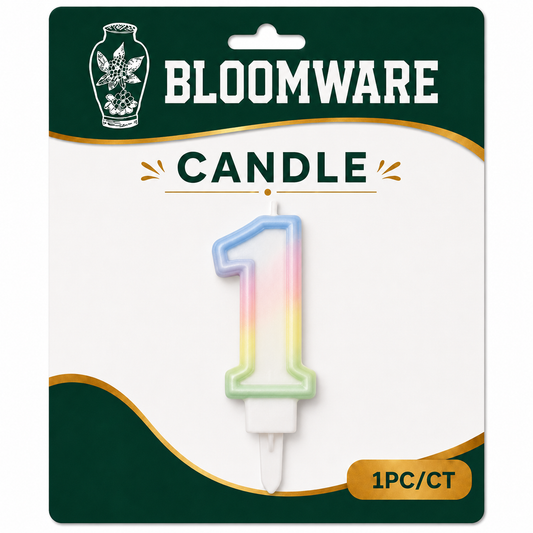 Bloomware Rainbow Number Candle 1