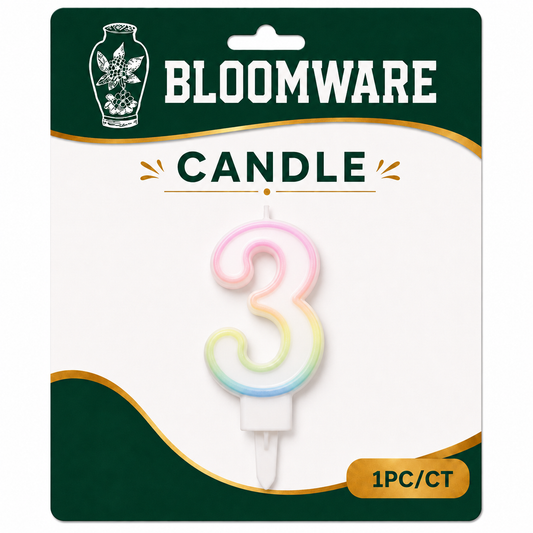 Bloomware Rainbow Number Candle 3